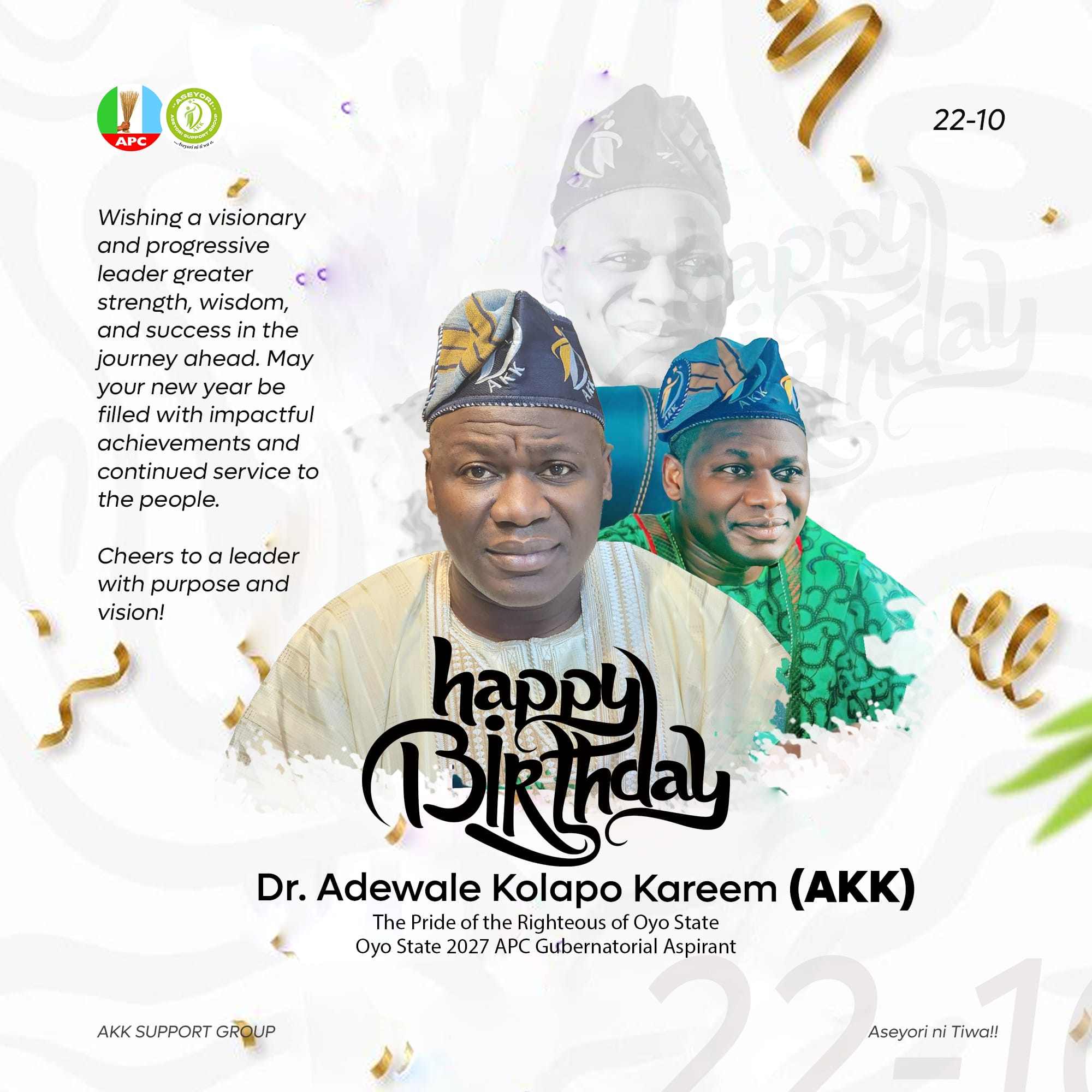 2027 Oyo Hopeful, Dr. Adewale Kolapo Kareem(AKK) Pens Solemn Reflection on His Birthday