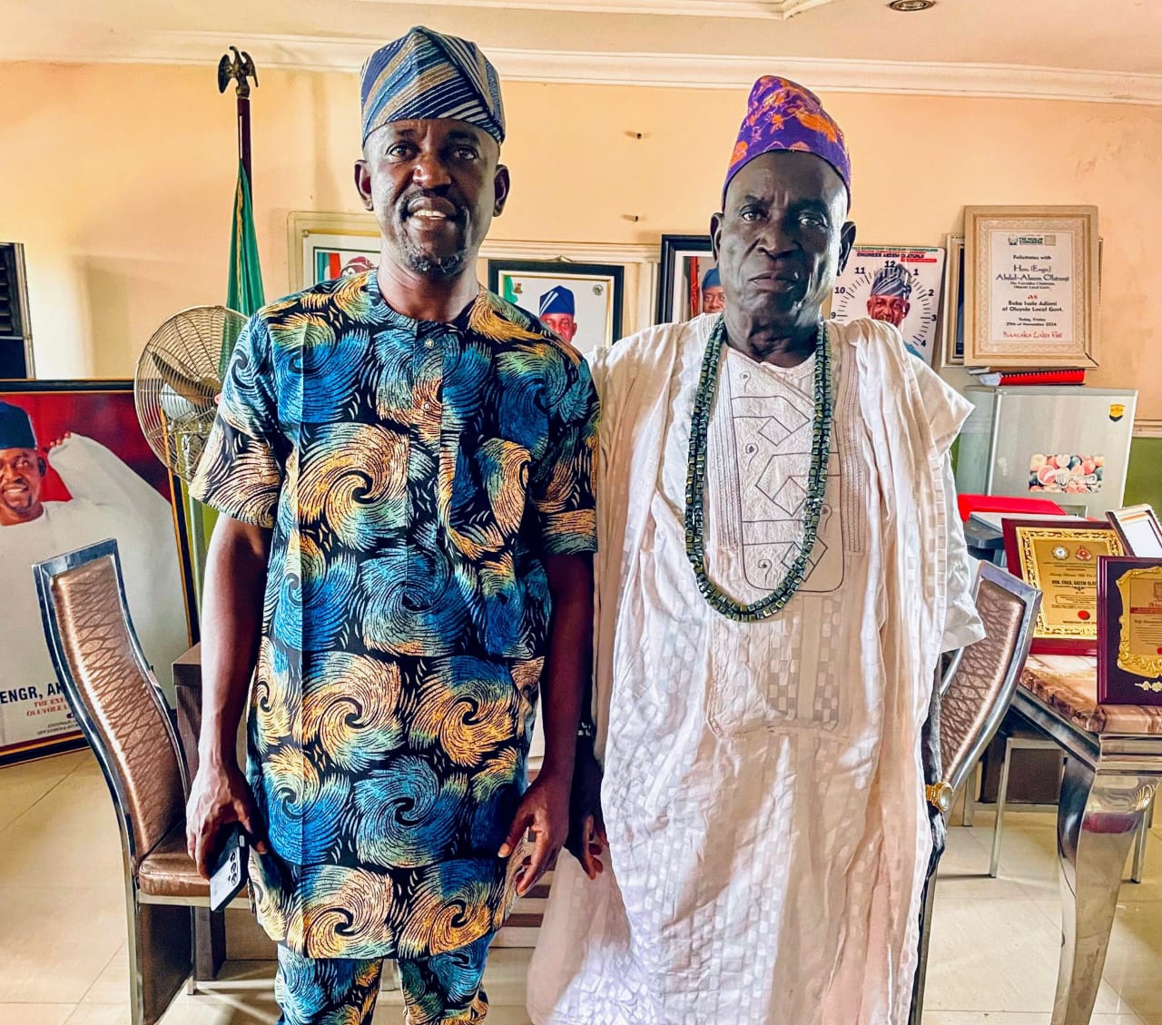 Olatunji’s our beloved son in Oluyole traditional institution–Oba Hamidu Ajibade throws weight behind LG boss