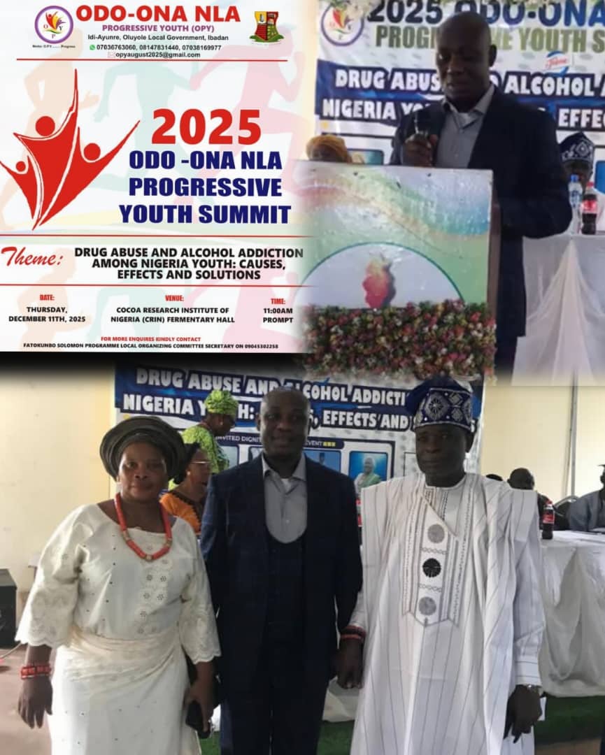 ‘Choose Life, Not Drugs’ — Honourable Olusina John Ogunsola Charges Youths at Progressive Summit
